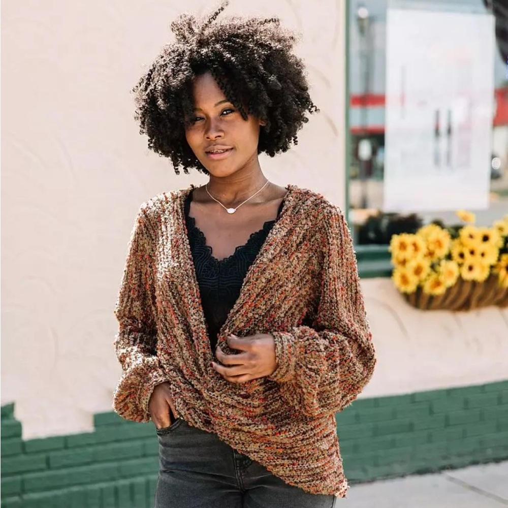 Buckle Cozy Multicolor Knit Sweater